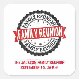 Wiedersehen-Logo der Familie schwarz Quadratischer Aufkleber