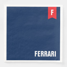 Wiedersehen Monogram, Red White & Blue Family Serviette