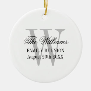Wiedersehen-Monogramm Weihnachtsbaumschmuck Keramik Ornament