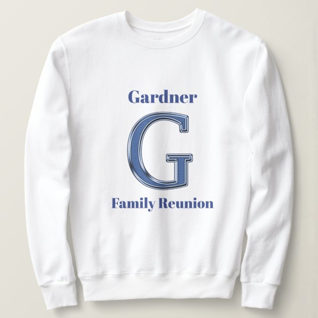 Wiedersehen Nachname Buchstaben G Blue Initial Sweatshirt (Design vorne)