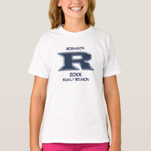 Wiedersehen Nachname Letter R Monogram Blue T-Shirt