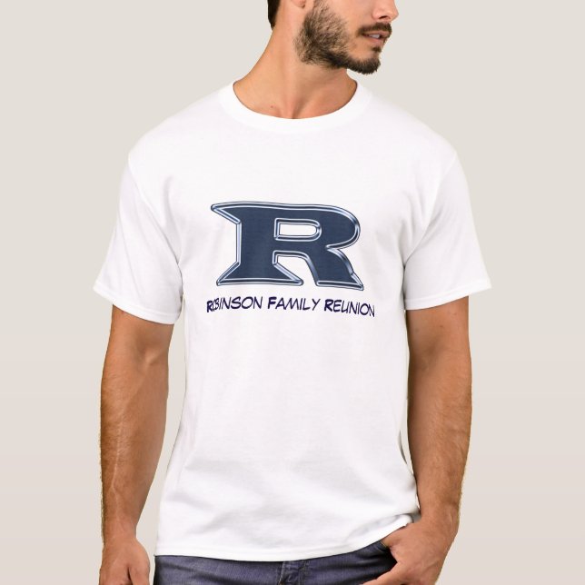 Wiedersehen Nachname Letter R Monogram Blue T-Shirt (Vorderseite)