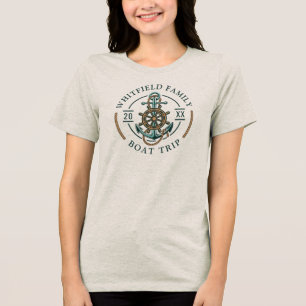 Wiedersehen Nautical Boat Trip Jährlicher Urlaub Tri-Blend Shirt