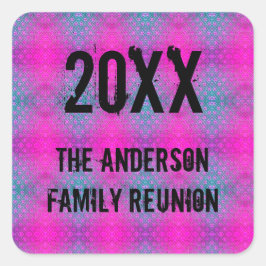 Wiedersehen Neon Gefärbte Krawatte Annual Picnic Quadratischer Aufkleber