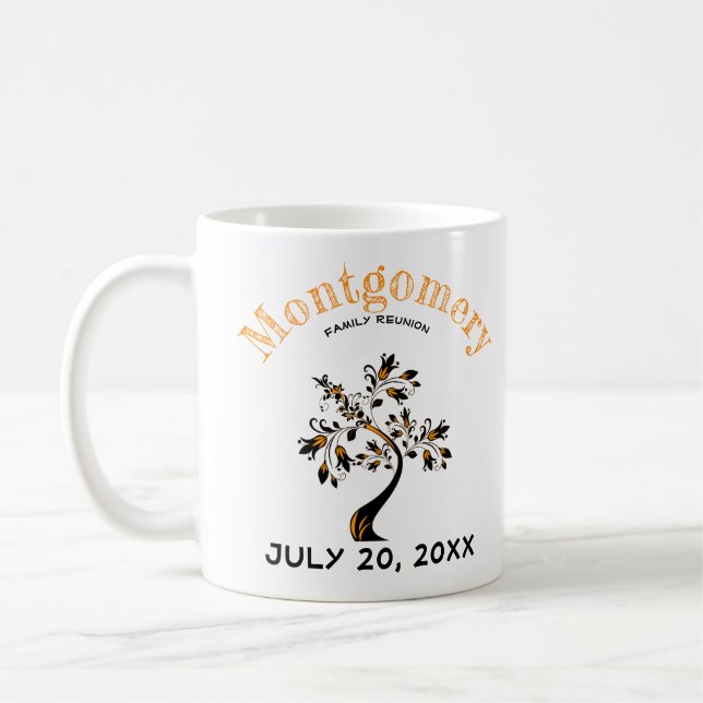 Wiedersehen Orange Black Tree Custom Art Kaffeetasse (Links)
