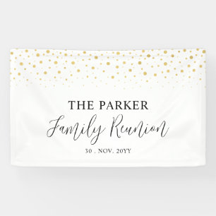 Wiedersehen-Party der Gold & Black Confetti-Famili Banner