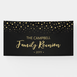 Wiedersehen-Party der Gold & Black Confetti-Famili Banner
