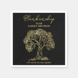 Wiedersehen-Party für die Goldene Baumfamilie Serviette