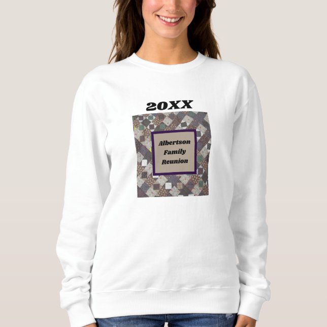 Wiedersehen Patchwork Quilt Foto Keepake Sweatshirt (Vorderseite)