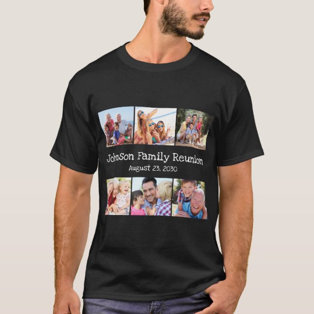 Wiedersehen Personalisiert Datum der Collage Famil T-Shirt (Vorderseite)