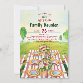 Wiedersehen Picnic Summer Art Illustration Einladung