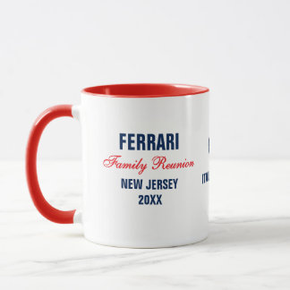 Wiedersehen Red Navy Blue Personalisierte Mug Tasse