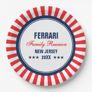 Wiedersehen Red White Blue Personalisiert Pappteller