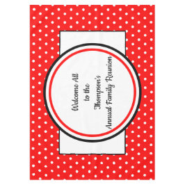 Wiedersehen Red White Polka Dots Tischdecke