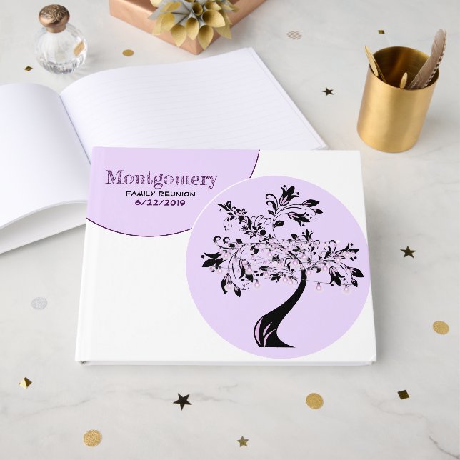 Wiedersehen-Registrierungsbaum-Artwork-Benutzerdef Gästebuch (Vorderseite Offen)