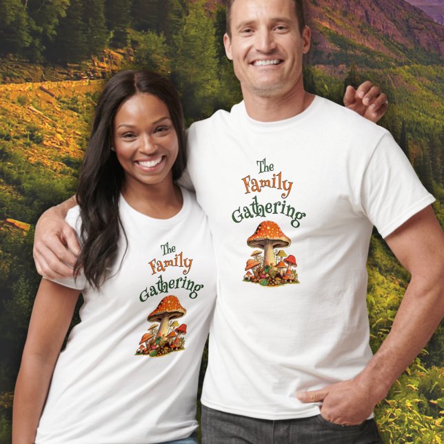 Wiedersehen Retro Fun Mushrooms Familie personalis T-Shirt (Von Creator hochgeladen)