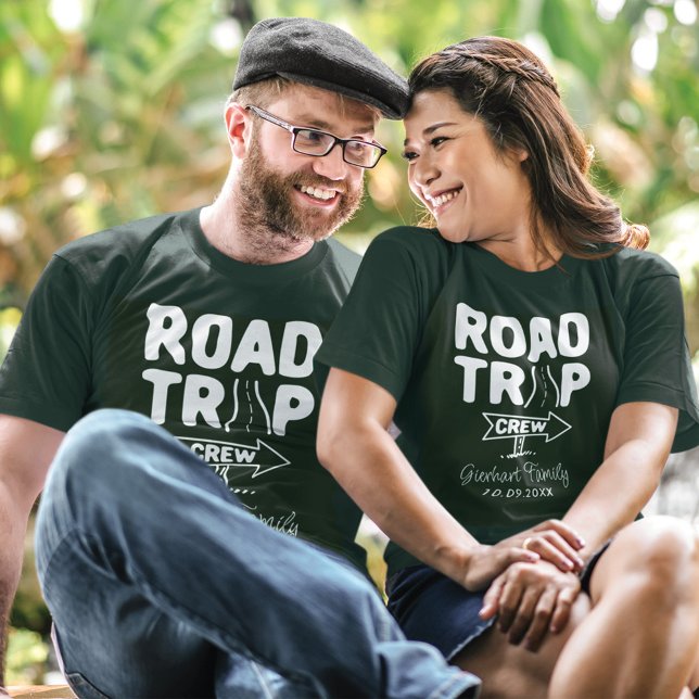 Wiedersehen Road Trip Typografy Individuelle Name T-Shirt (Von Creator hochgeladen)