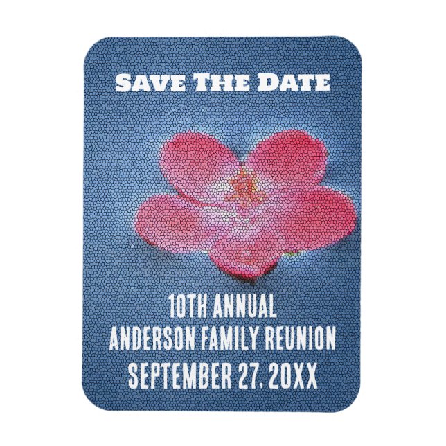 Wiedersehen Rosa blauer Urlaub Save the Date Magnet (Vertikal)