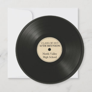Wiedersehen Round - Vintag Record High School Clas Einladung