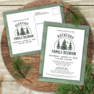 Wiedersehen Rustikale Waldbaumen - Einladung Postkarte