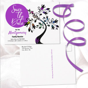 Wiedersehen Save the Date Art Tree Custom Ankündigungspostkarte