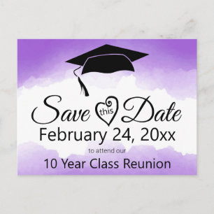 Wiedersehen Save the Date für die lila Wasserfarbe Postkarte