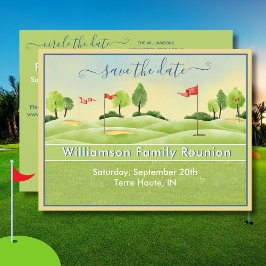 Wiedersehen Save the Date Golf Club QR Code Ankündigungspostkarte