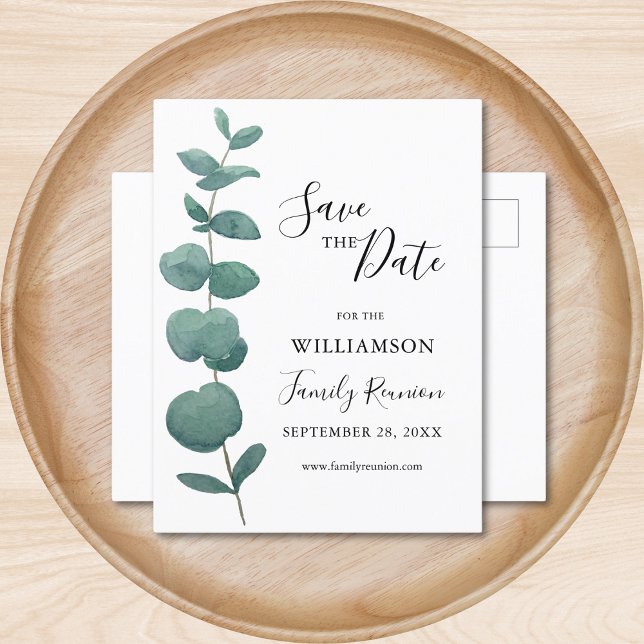 Wiedersehen Save the Date Postkarte der Eucalyptus (Von Creator hochgeladen)