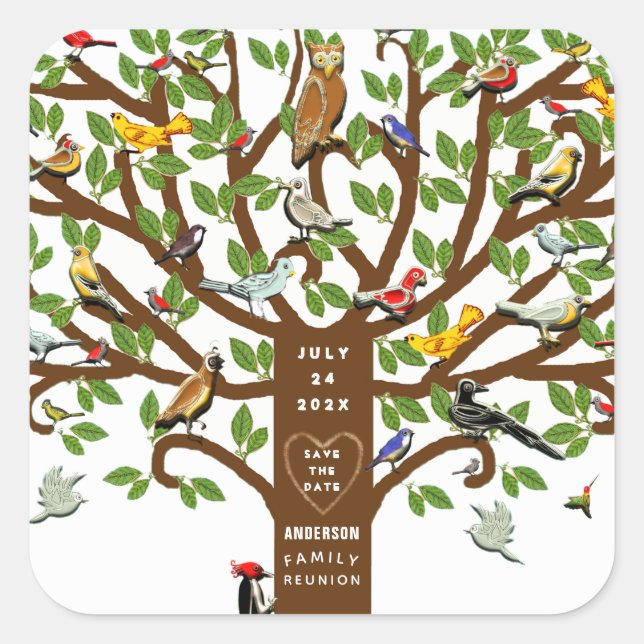 Wiedersehen Save the Date Quadratischer Aufkleber (Vorderseite)