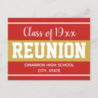 Wiedersehen Save the Date rot in der Schulklasse