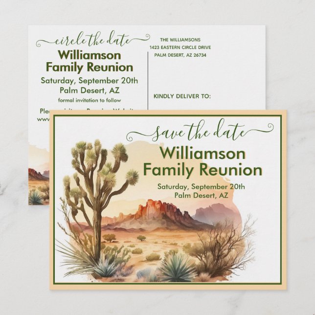 Wiedersehen Save the Date Südwestlicher QR-Code Ankündigungspostkarte (Vorne/Hinten)