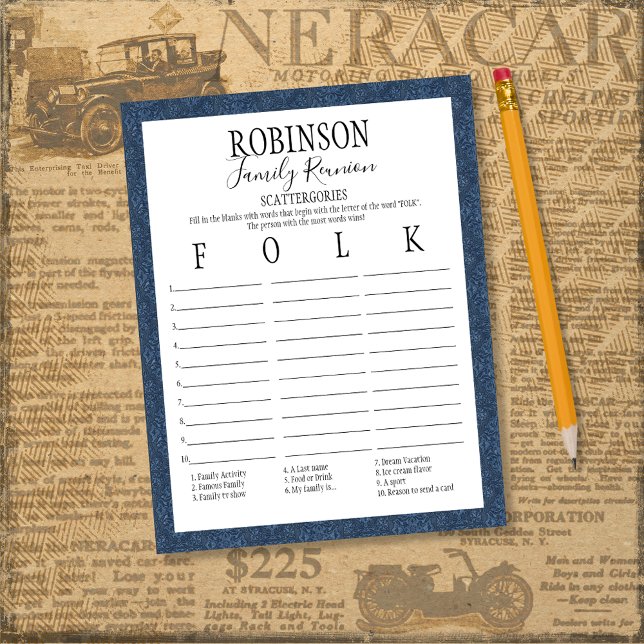 Wiedersehen Scattergories Game (Von Creator hochgeladen)