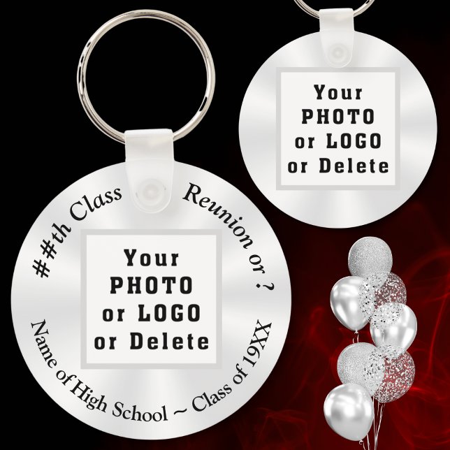 Wiedersehen-Schlüsselanhänger der benutzerdefinier Schlüsselanhänger (School Photo or School Logo, Personalized class reunion gifts. Nice, class reunion gift bag ideas. )