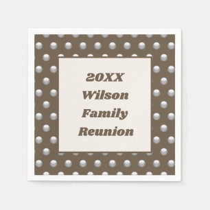 Wiedersehen Silver Polka Dot Pattern Elegant Serviette
