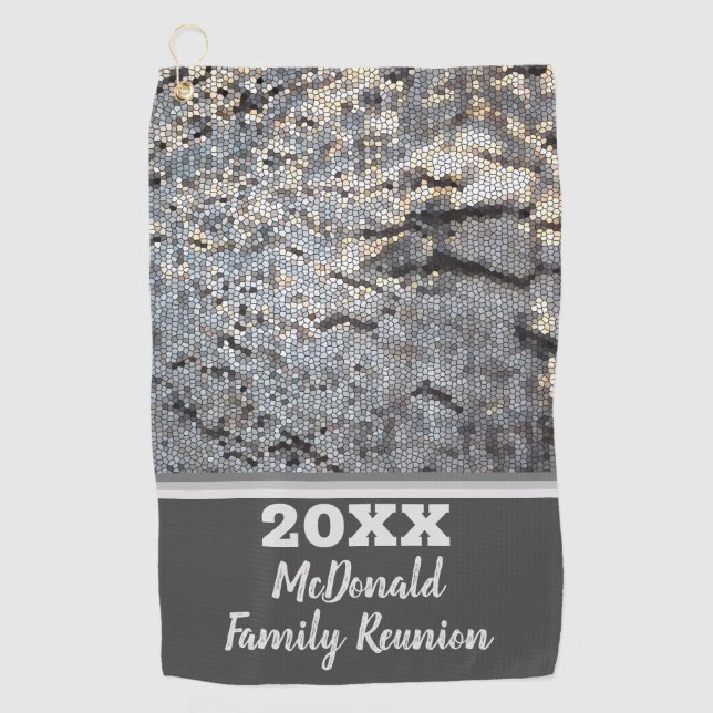 Wiedersehen Snakeskin Pattern Grau Mosaik Golfhandtuch (Vorderseite)