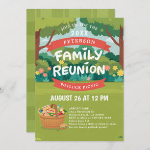 Wiedersehen Summer Picnic Fun Illustration Einladung
