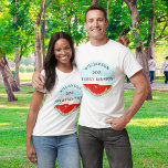 Wiedersehen T-Shirt<br><div class="desc">Planen Sie eine Wiedersehen? Diese fröhlichen T - Shirt sind mit Wassermelonen und einem blauen Himmel dekoriert. Einfach anpassbar für alle Ihre Familienmitglieder. Original Wasserfarbe © Michele Davies.</div>