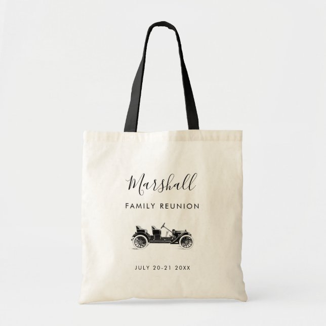 Wiedersehen Tote Tasche mit Vintage Car (Vorne)