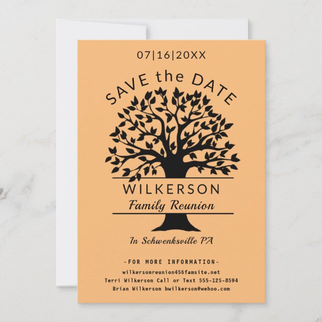 Wiedersehen Tree der Familie Peach Save the Date K (Vorderseite)