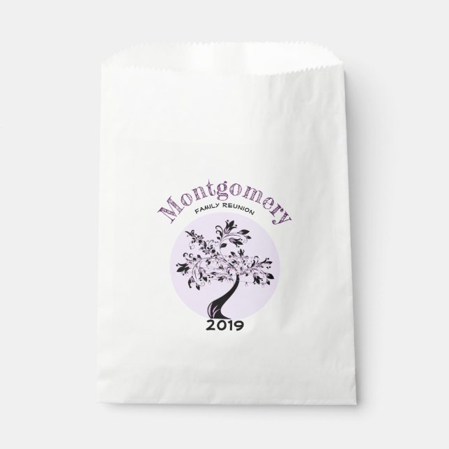 Wiedersehen Trendy Lila Tree Artwork Geschenktütchen (Vorderseite)