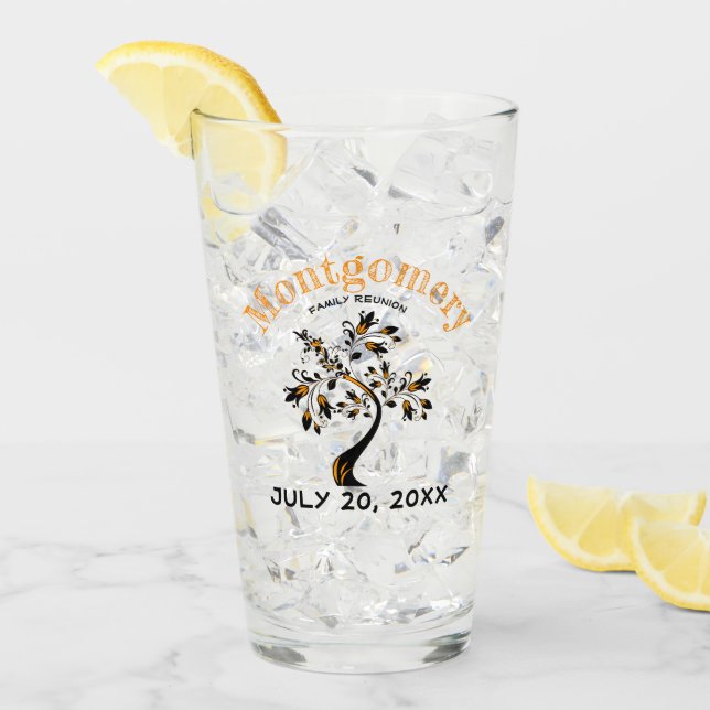 Wiedersehen Trendy Orange Black Tree Artwork Glas (Vorderseite Ice)