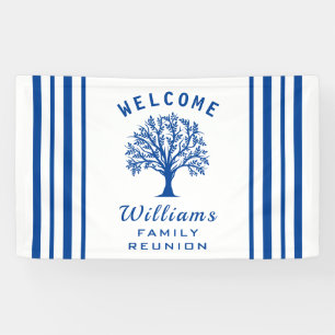 Wiedersehen Treppenfamilie Blauer und Weiß Banner