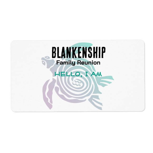 Wiedersehen Tribal Art Schildkrötenpapier Name Tag (Vorne)