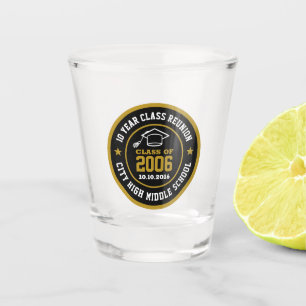 Wiedersehen Uni-Abschluss Jahr der High School Schnapsglas