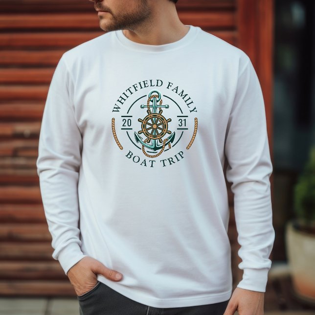 Wiedersehen Urlaub auf Nautical Boat Trip Family T-Shirt (Custom Family Nautical Boat Trip Reunion Vacation T-Shirt)