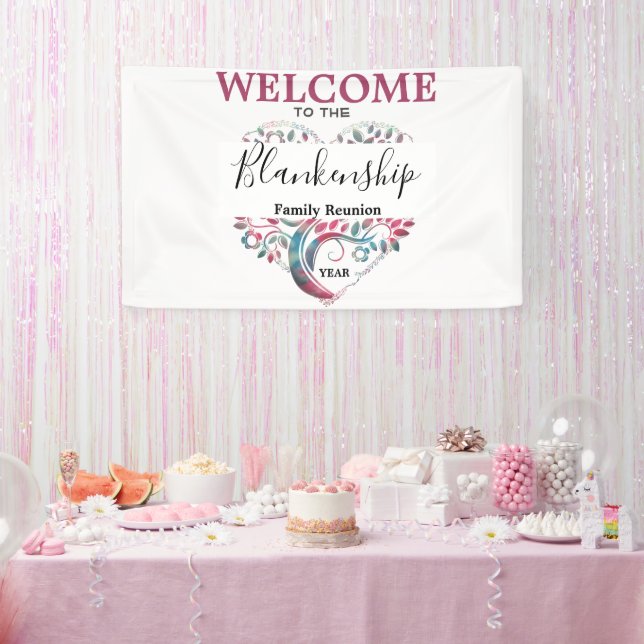 Wiedersehen-Vorlage für Herz-Shaped Tree Banner (Party)