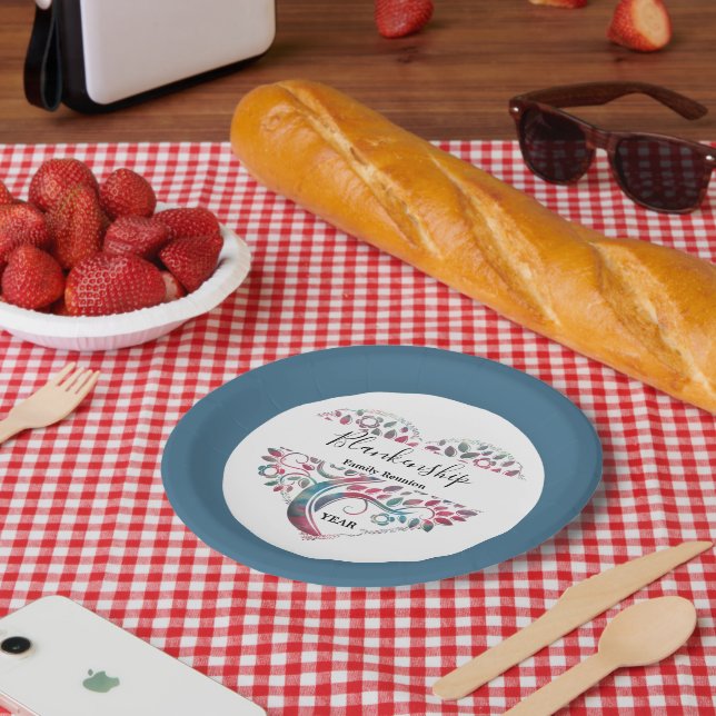 Wiedersehen-Vorlage für Herz-Shaped Tree Pappteller (Picknick)