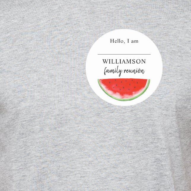 Wiedersehen Watermelon Name Tag Runder Aufkleber (Von Creator hochgeladen)