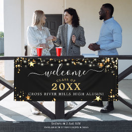 Wiedersehen Welcome Gold Stars Custom Color Banner
