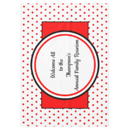 Wiedersehen White Red Polka Dots Tischdecke